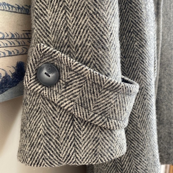 Stephanie Mathews Size 14 Black and White Woman's Pea Coat - Picture 5 of 12